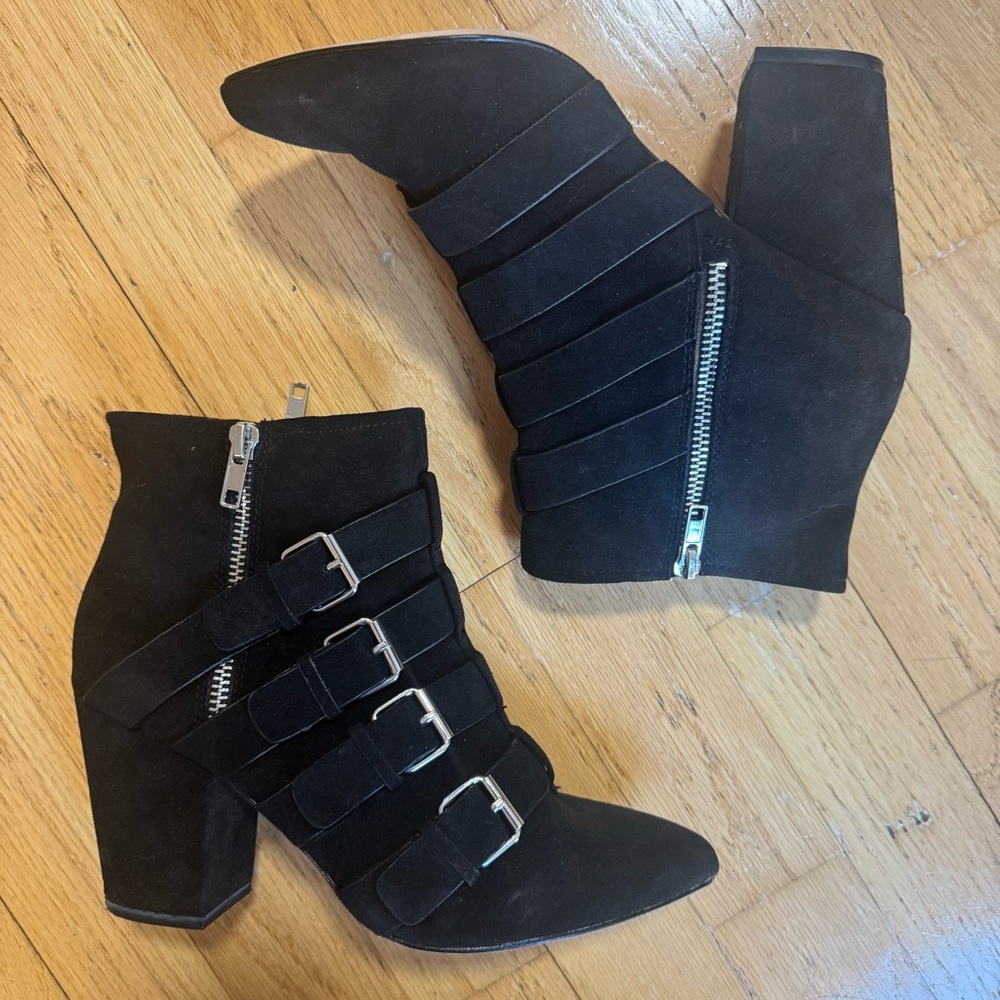 Vintage Rebecca Minkoff Black Suede Audrey Boots 8.5